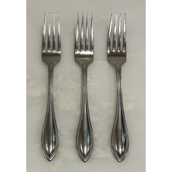 Dinner Fork ARBOR AMERICAN HARMONY Oneida Glossy Stainless Steel Flatware 3 Pcs - Picture 4 of 4